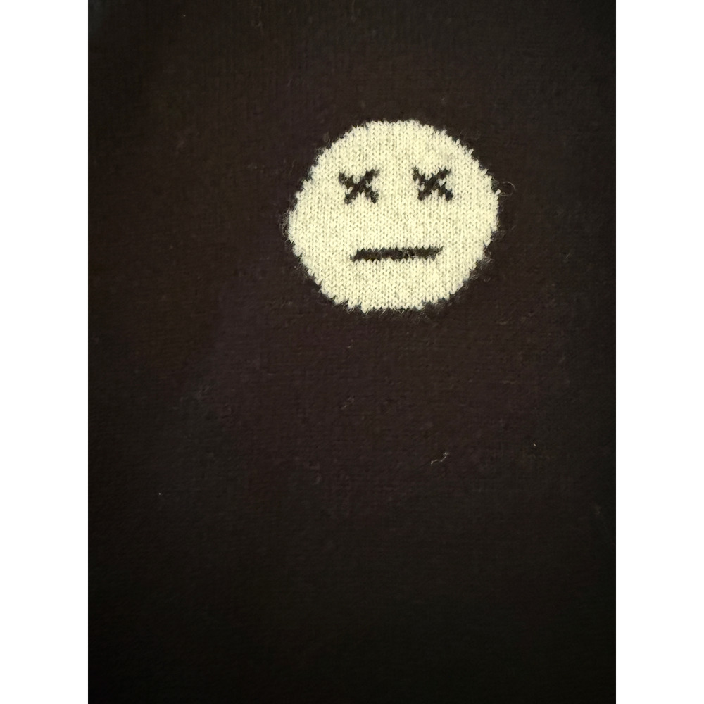 Rag & Bone Cardigan Sweater Mens L Black Wool Sourface Graphic V Neck Button NWT - Picture 4 of 8